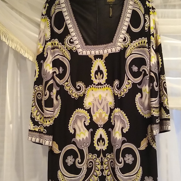 Laundry By Shelli Segal Dresses & Skirts - Laundry dress, bell sleeves, black, yellow, 6